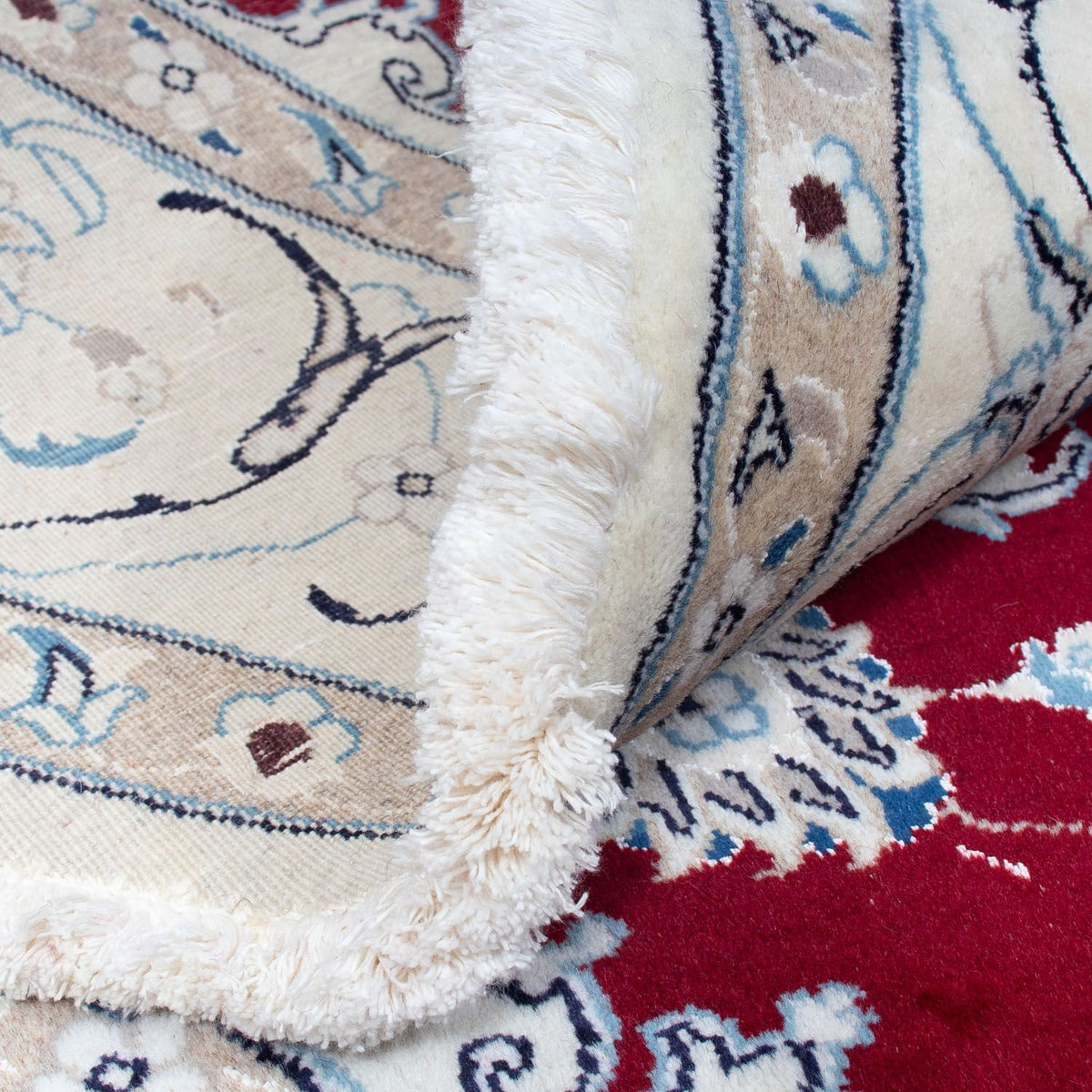 Alfombra persa - Nain redondo  - 245 x 245 cm - rojo oscuro