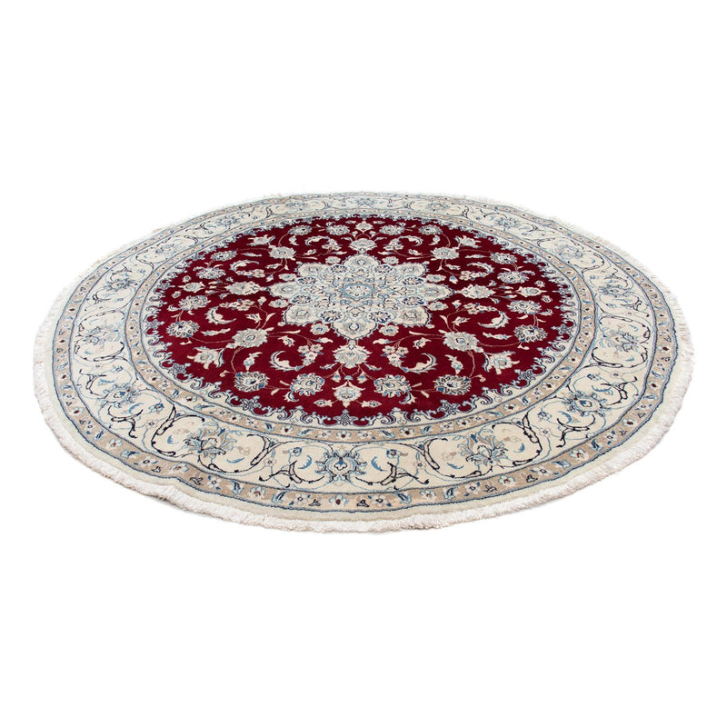 Alfombra persa - Nain redondo  - 245 x 245 cm - rojo oscuro