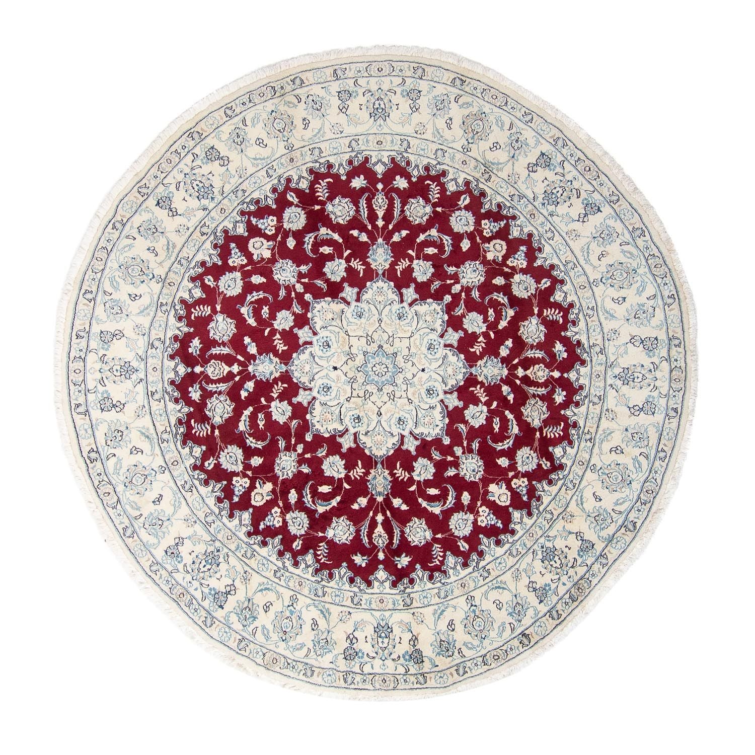 Alfombra persa - Nain redondo  - 290 x 290 cm - rojo oscuro