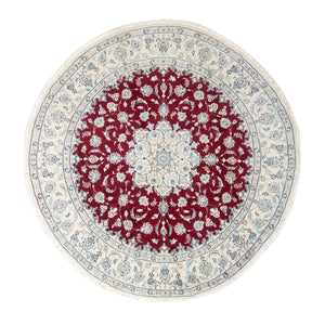 Alfombra persa - Nain redondo  - 290 x 290 cm - rojo oscuro