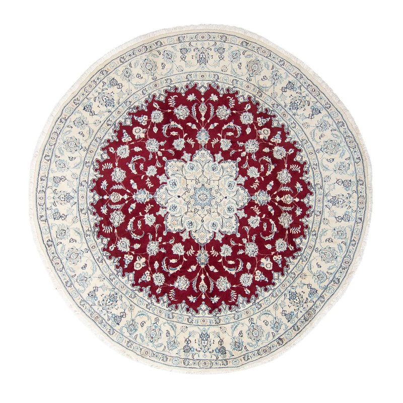 Alfombra persa - Nain redondo  - 290 x 290 cm - rojo oscuro