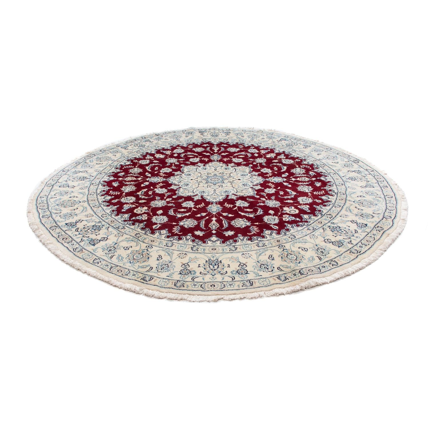 Alfombra persa - Nain redondo  - 290 x 290 cm - rojo oscuro