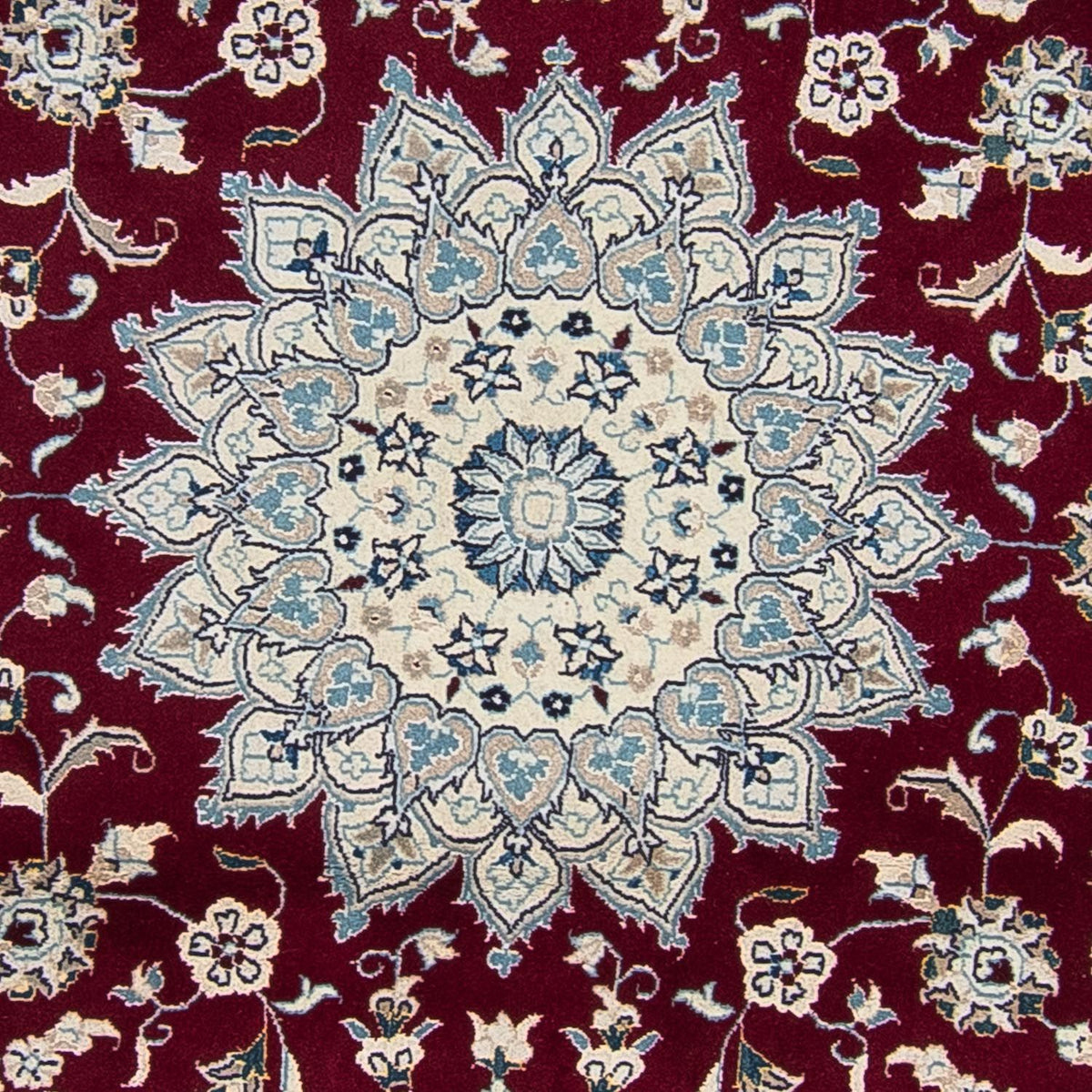 Alfombra persa - Nain redondo  - 252 x 252 cm - rojo oscuro