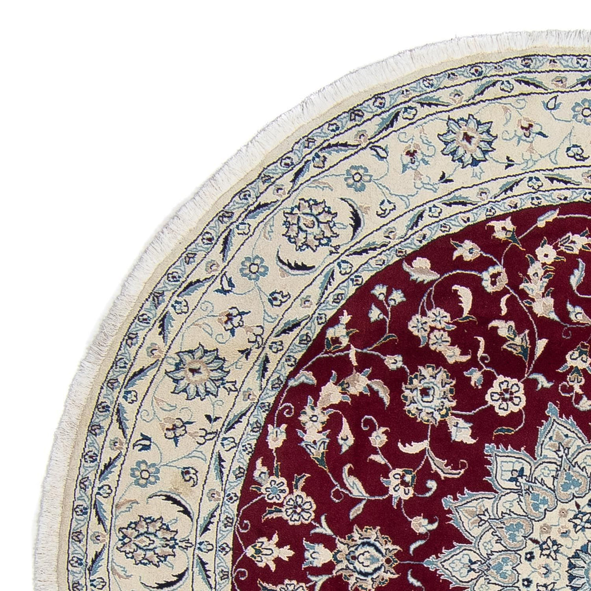 Alfombra persa - Nain redondo  - 252 x 252 cm - rojo oscuro