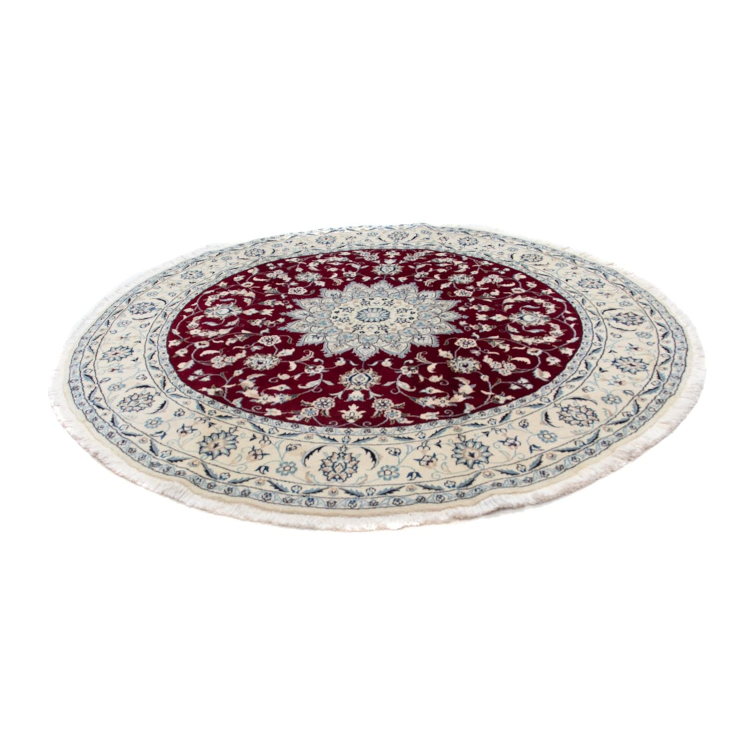 Alfombra persa - Nain redondo  - 252 x 252 cm - rojo oscuro