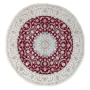 Alfombra persa - Nain redondo  - 295 x 295 cm - rojo oscuro