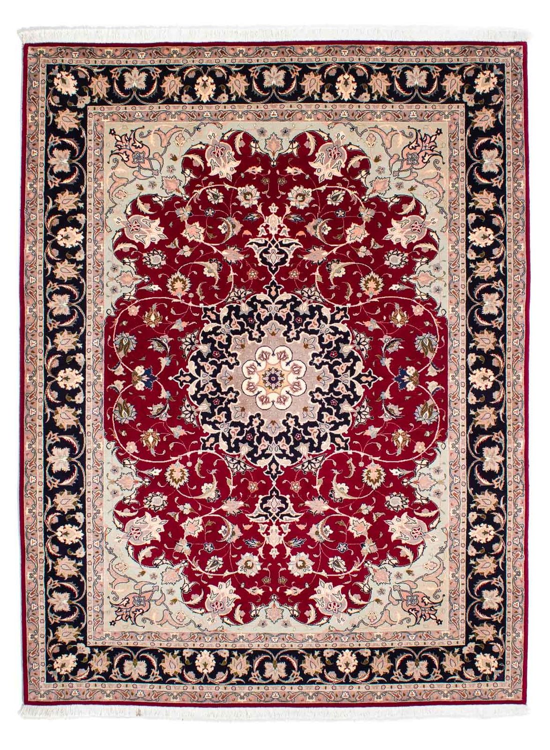 Alfombra Persa - Tabriz - Real - 236 x 178 cm - rojo oscuro