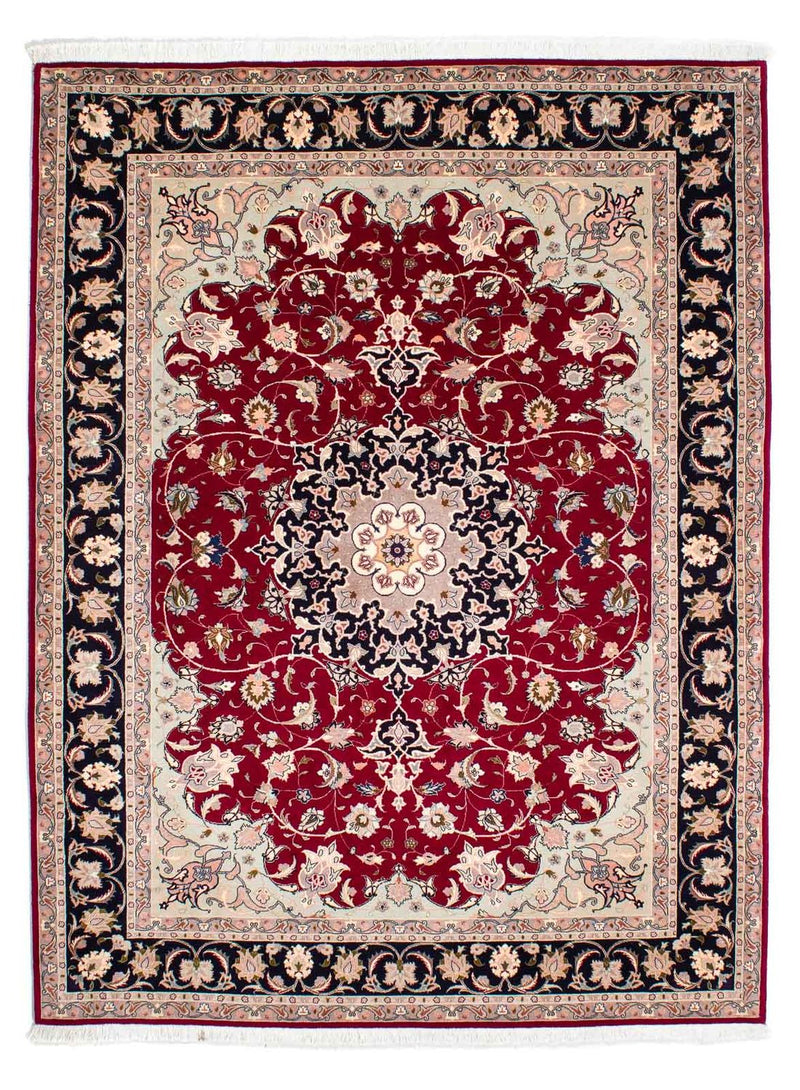 Alfombra Persa - Tabriz - Real - 236 x 178 cm - rojo oscuro