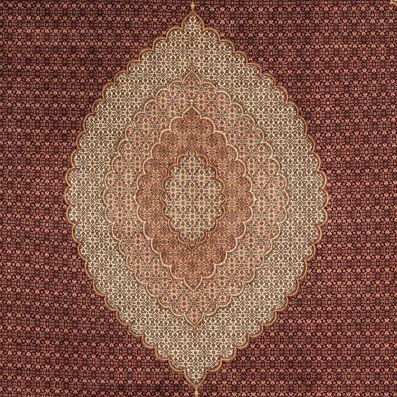 Alfombra persa - Tabriz - 403 x 300 cm - rojo oscuro