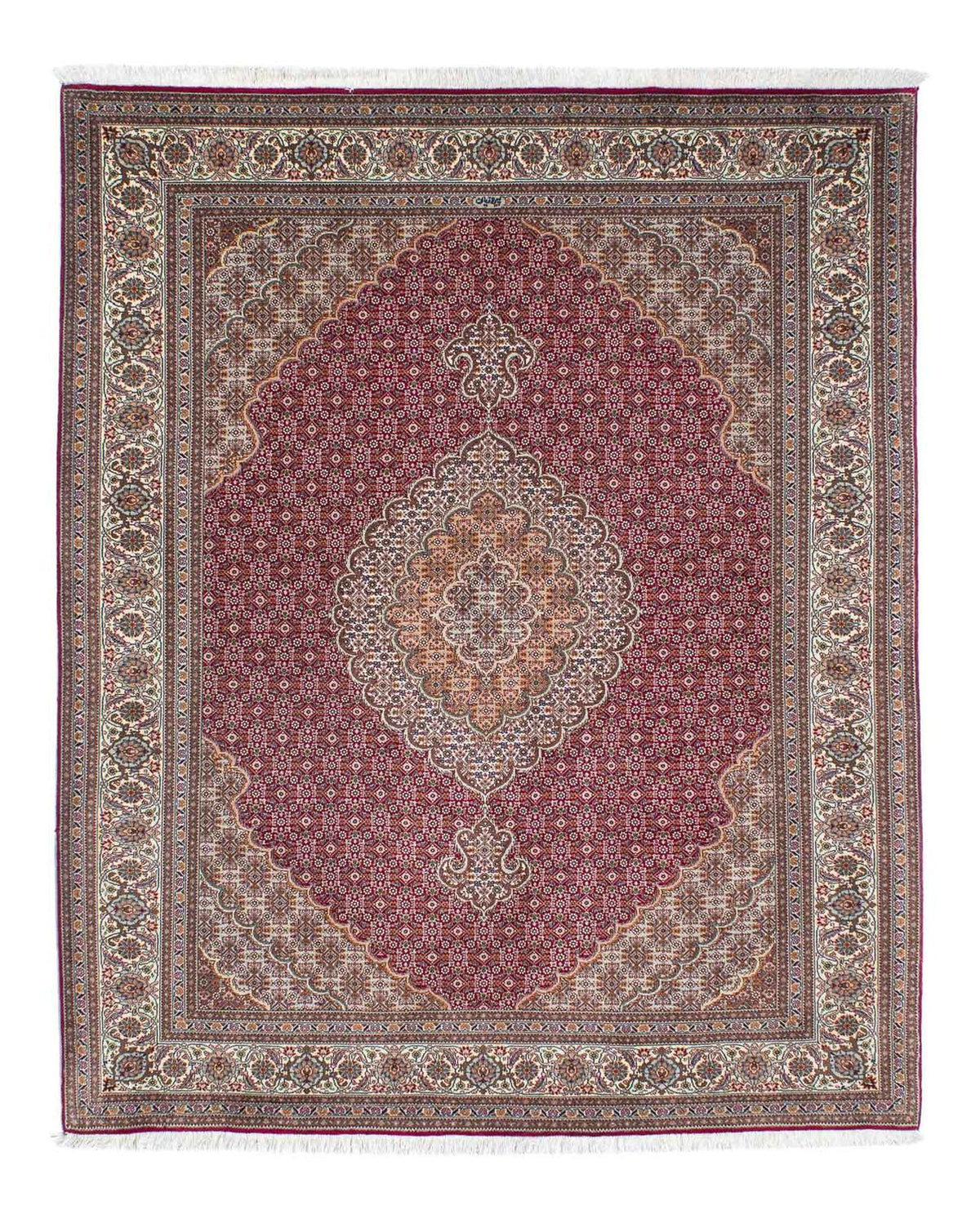 Alfombra persa - Tabriz - 192 x 155 cm - rojo claro