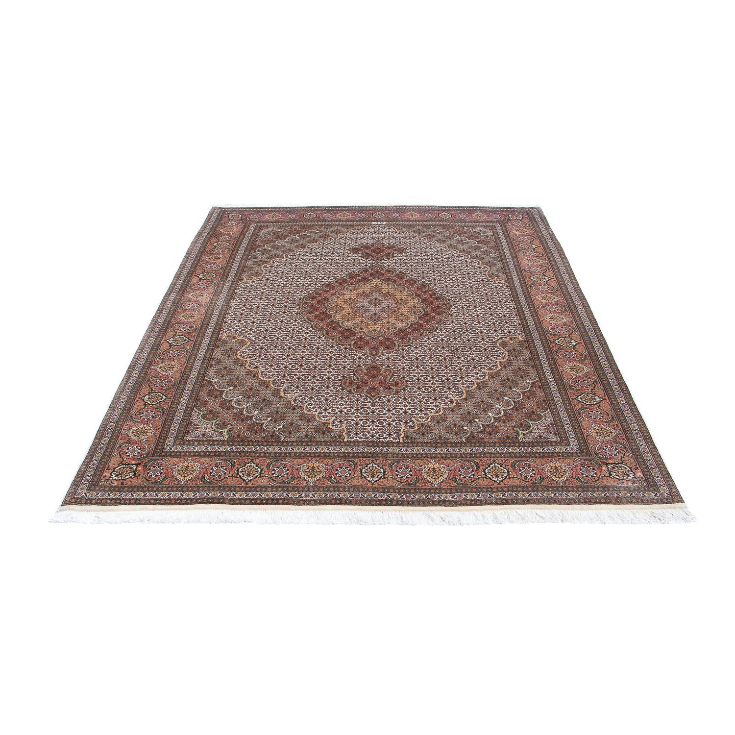 Alfombra persa - Tabriz - 198 x 152 cm - marrón claro