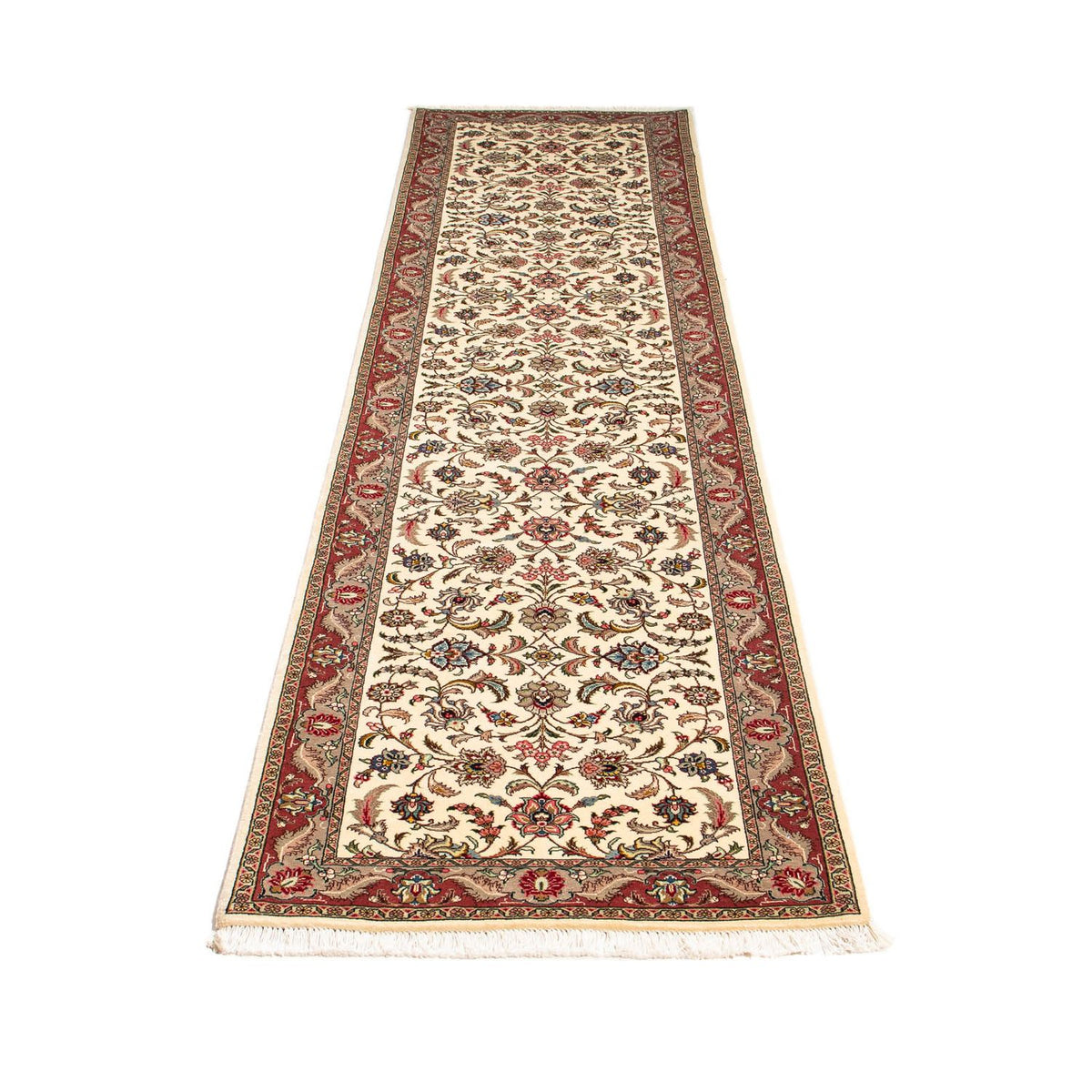 Alfombra de pasillo Alfombra Persa - Tabriz - Real - 298 x 72 cm - beige