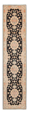 Alfombra de pasillo Alfombra Persa - Tabriz - Real - 417 x 87 cm - azul oscuro
