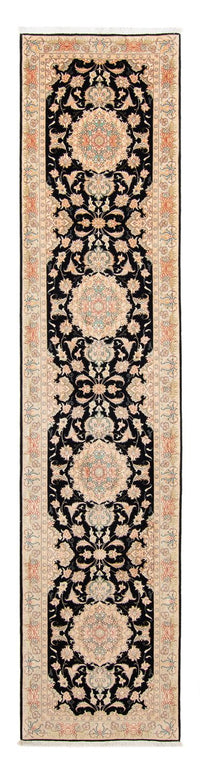 Alfombra de pasillo Alfombra Persa - Tabriz - Real - 417 x 87 cm - azul oscuro