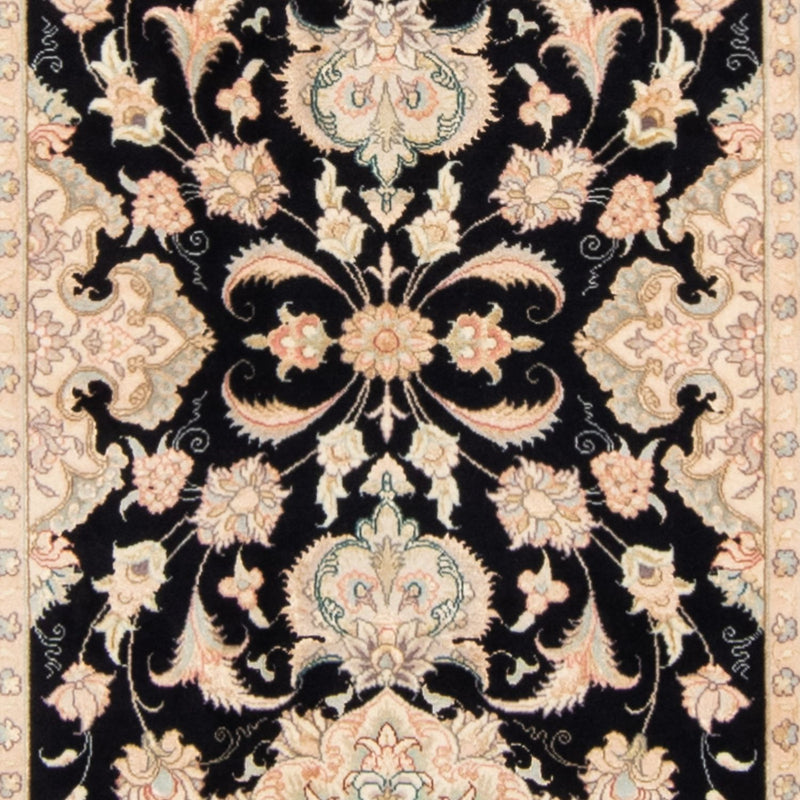 Alfombra de pasillo Alfombra Persa - Tabriz - Real - 417 x 87 cm - azul oscuro