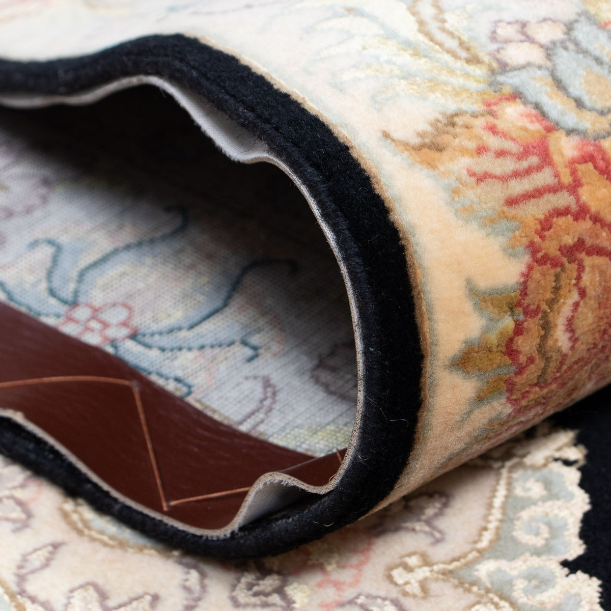 Alfombra de pasillo Alfombra Persa - Tabriz - Real - 417 x 87 cm - azul oscuro