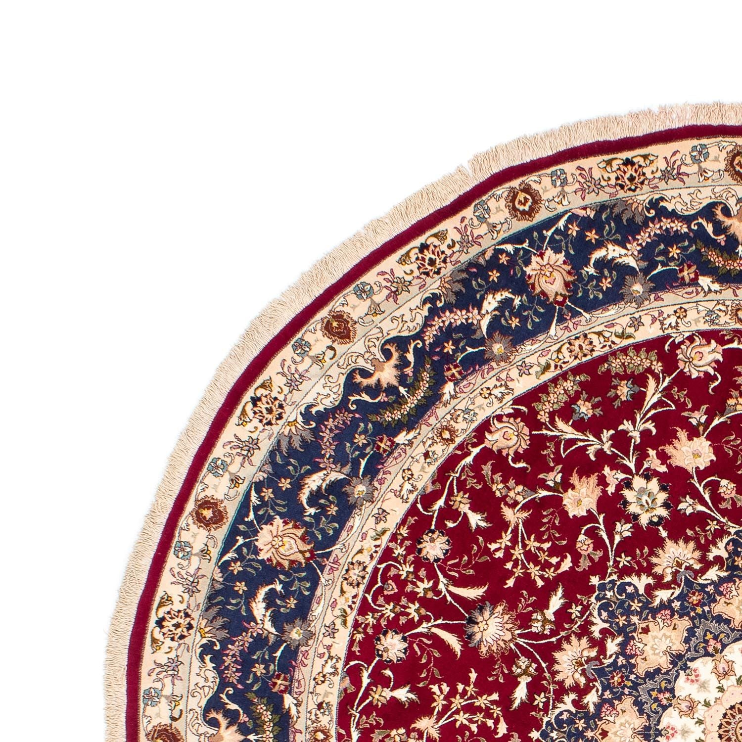 Alfombra Persa - Tabriz - Real redondo  - 250 x 250 cm - rojo oscuro