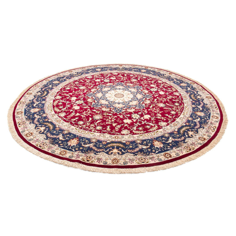Alfombra Persa - Tabriz - Real redondo  - 250 x 250 cm - rojo oscuro