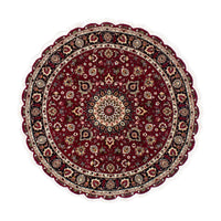 Alfombra Persa - Tabriz - Real redondo  - 150 x 150 cm - rojo oscuro