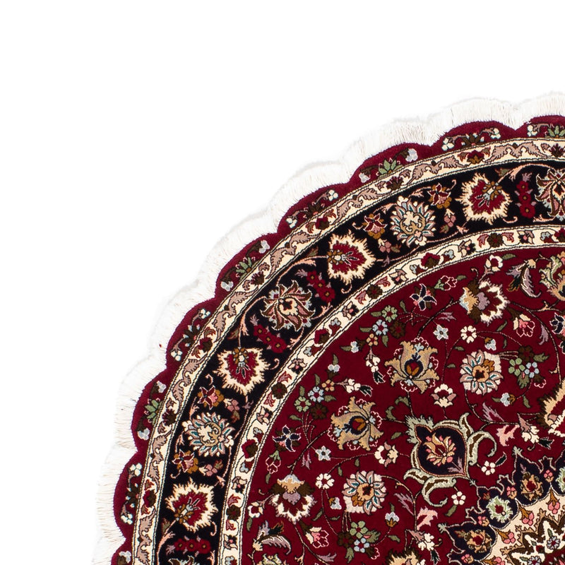 Alfombra Persa - Tabriz - Real redondo  - 150 x 150 cm - rojo oscuro