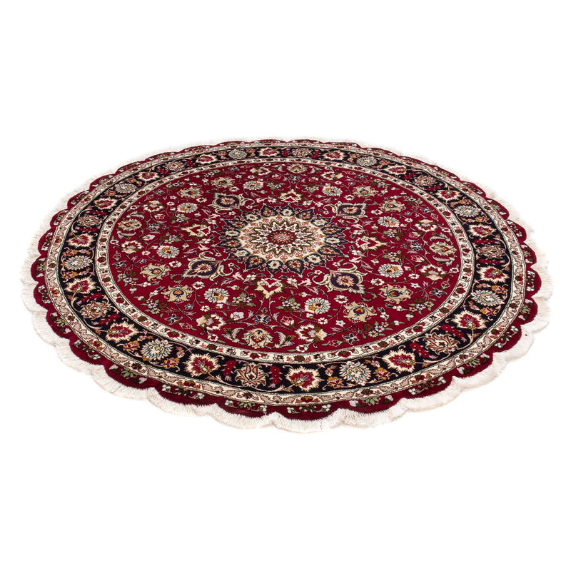 Alfombra Persa - Tabriz - Real redondo  - 150 x 150 cm - rojo oscuro