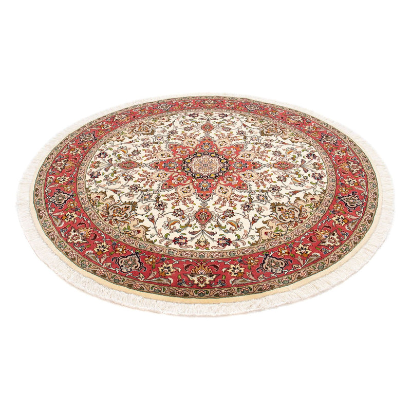 Alfombra Persa - Tabriz - Real redondo  - 148 x 148 cm - beige