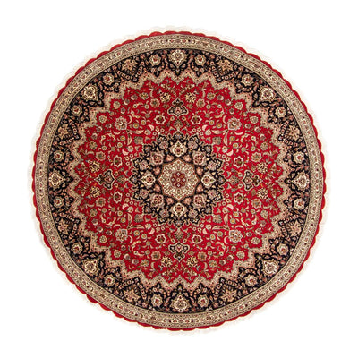 Alfombra Persa - Tabriz - Real redondo  - 253 x 253 cm - rojo oscuro