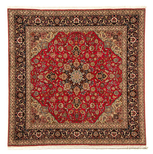 Alfombra Persa - Tabriz - Real cuadrado  - 204 x 203 cm - rojo