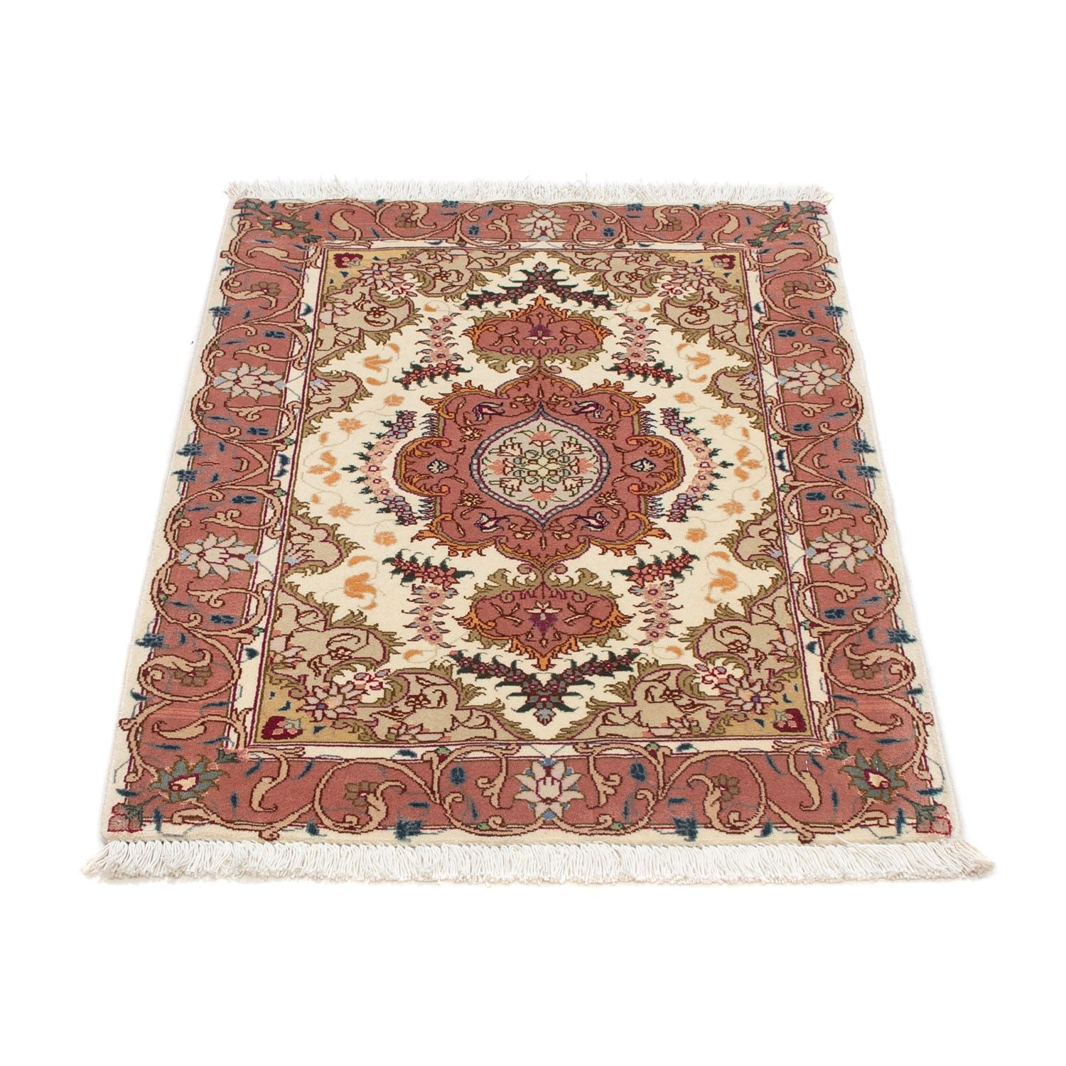 Alfombra Persa - Tabriz - Real - 88 x 60 cm - beige