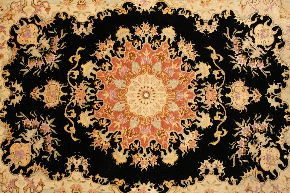 Alfombra Persa - Tabriz - Real - 138 x 101 cm - negro