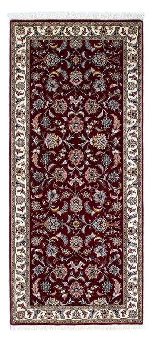 Alfombra de pasillo Alfombra Persa - Tabriz - Real - 205 x 88 cm - rojo oscuro