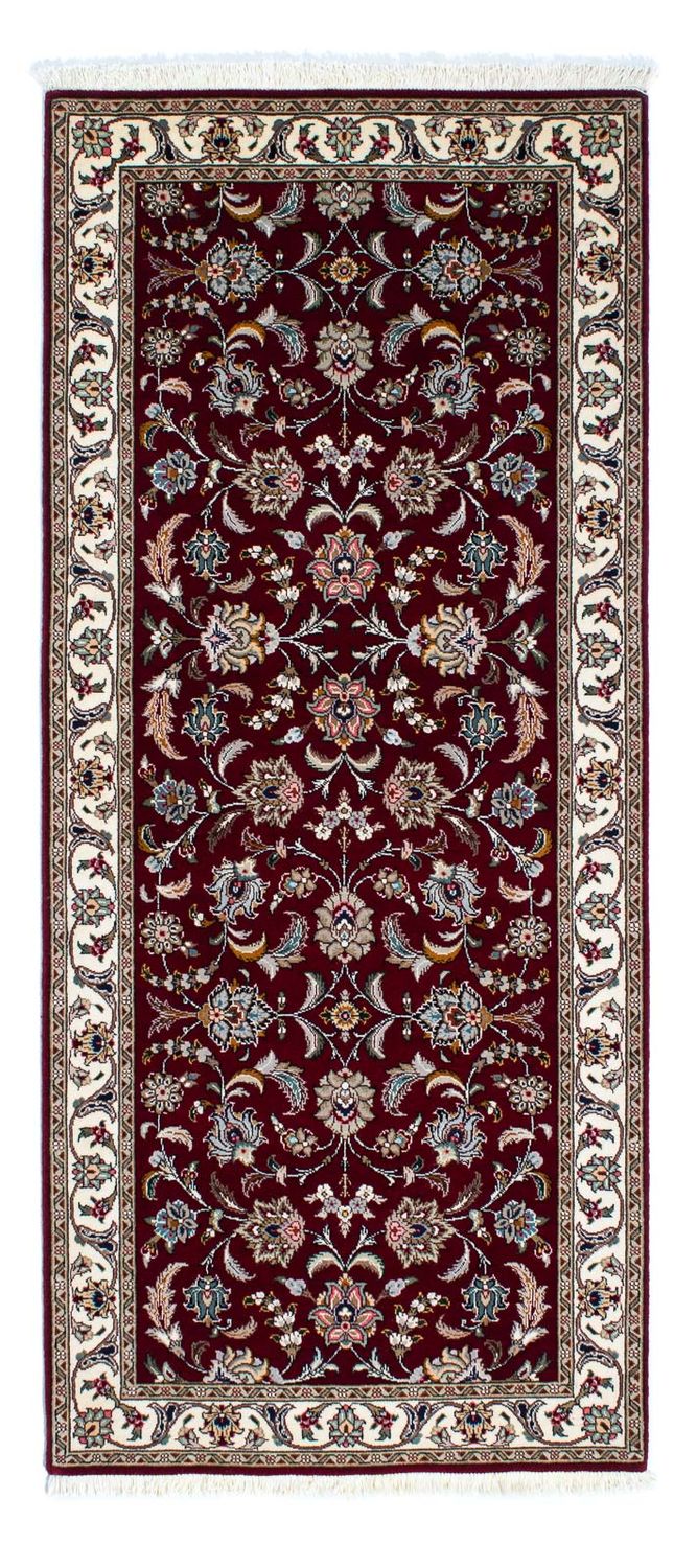 Alfombra de pasillo Alfombra Persa - Tabriz - Real - 205 x 88 cm - rojo oscuro