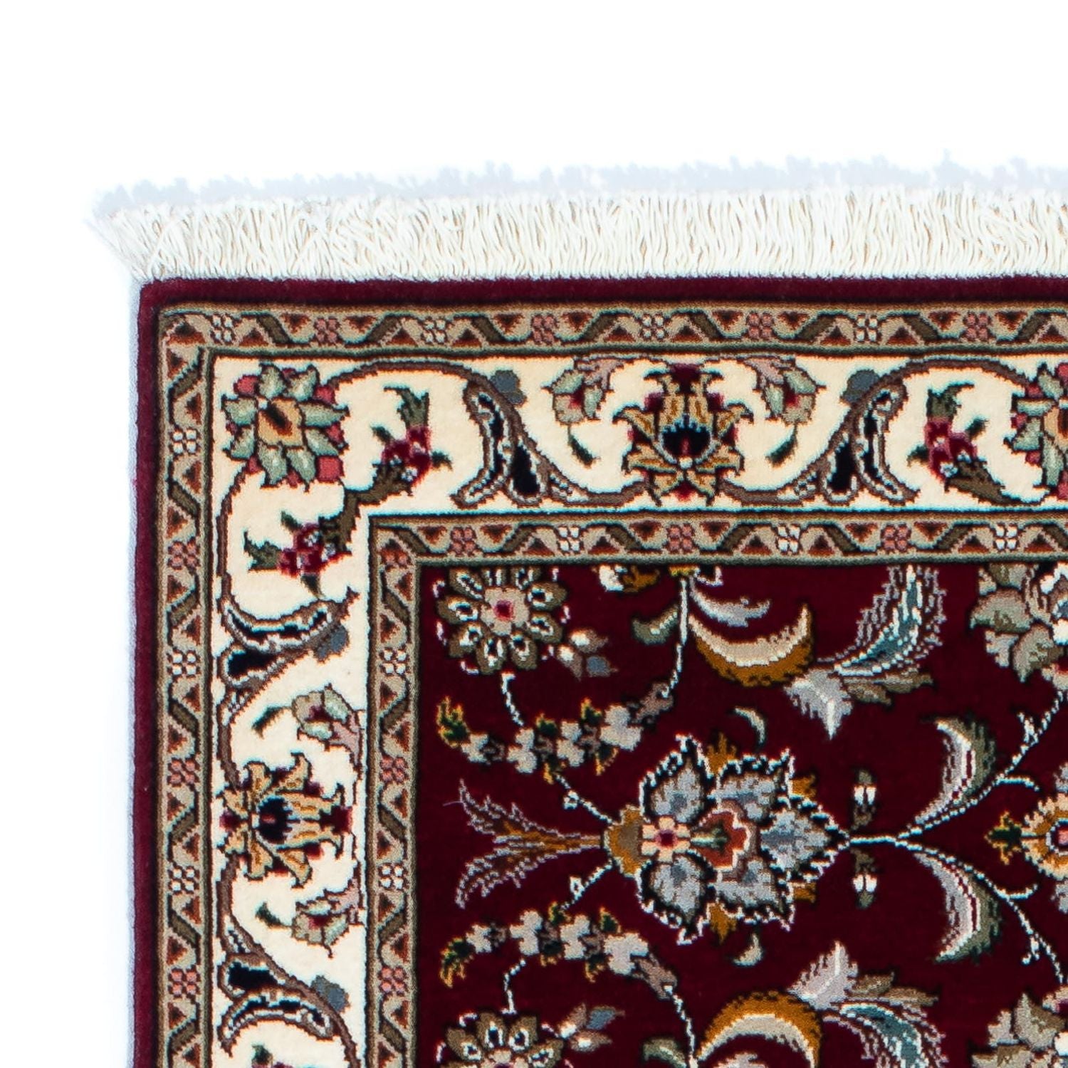 Alfombra de pasillo Alfombra Persa - Tabriz - Real - 205 x 88 cm - rojo oscuro