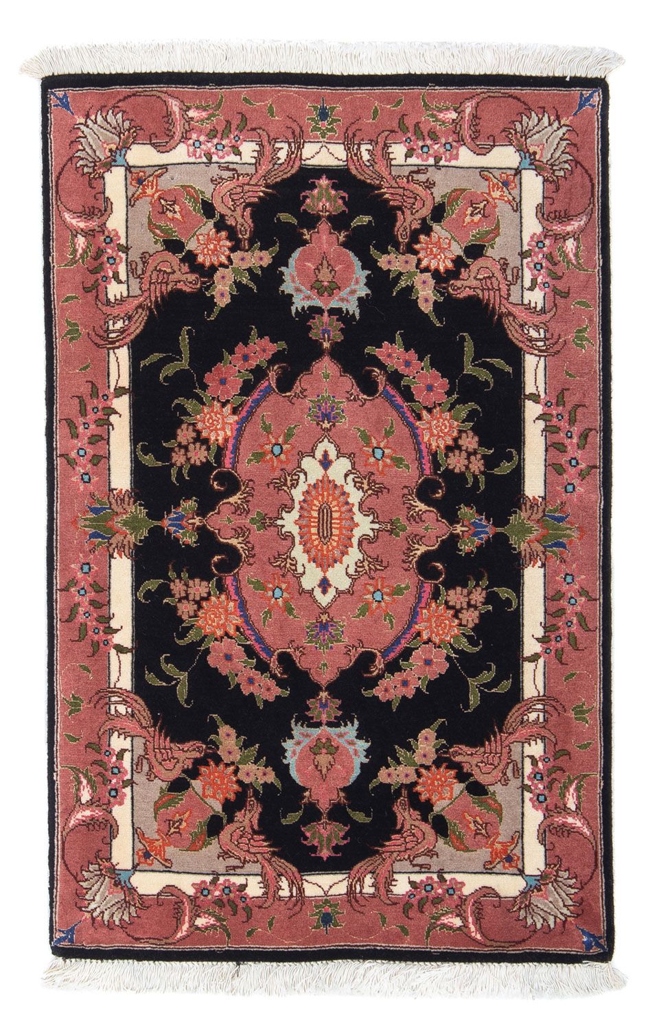 Alfombra Persa - Tabriz - Real - 90 x 60 cm - azul oscuro