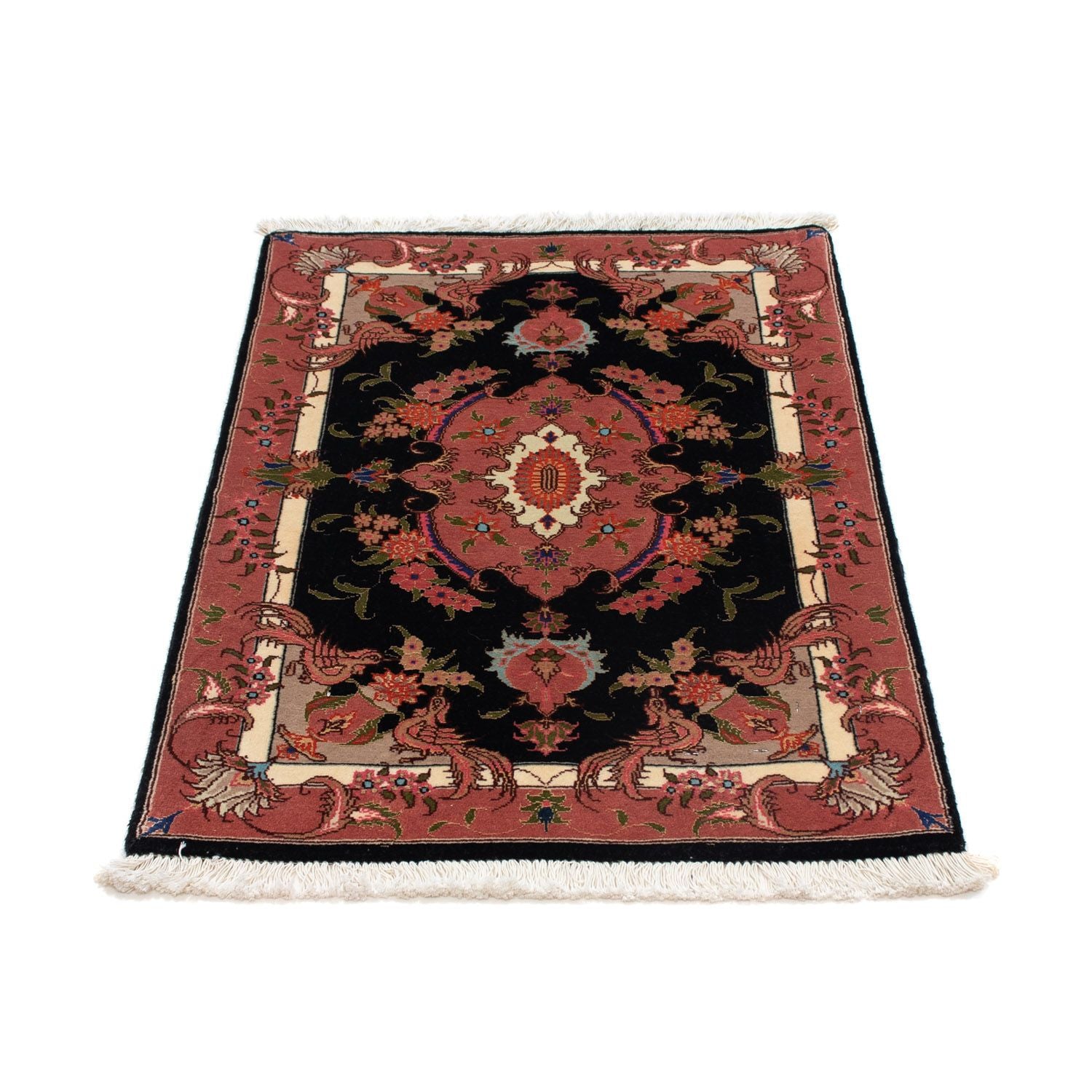 Alfombra Persa - Tabriz - Real - 90 x 60 cm - azul oscuro