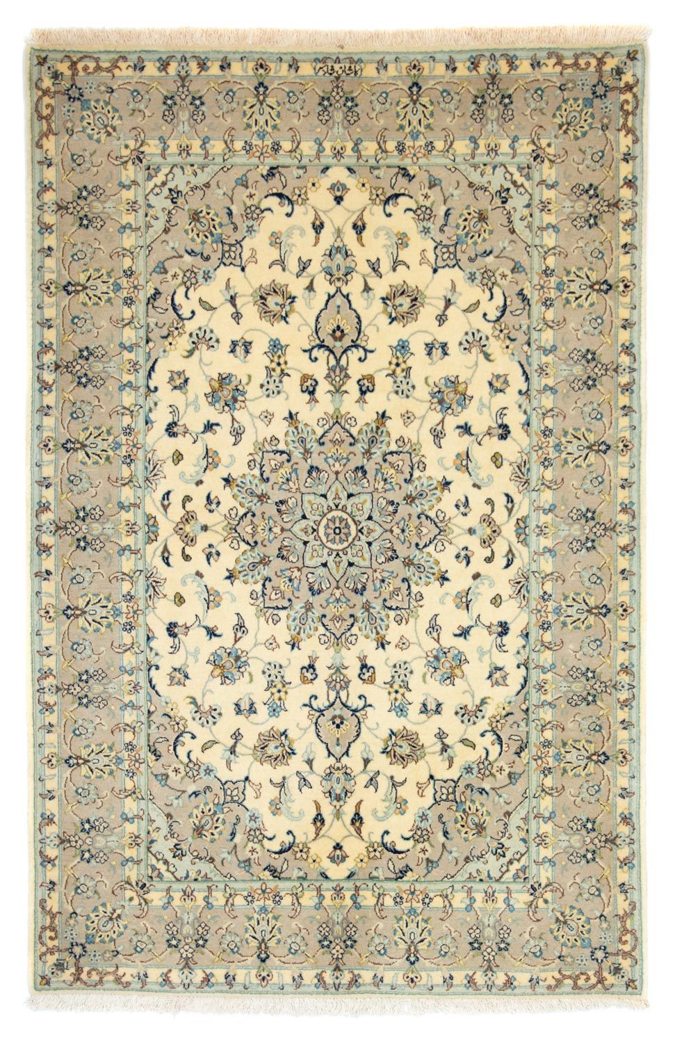 Alfombra persa - Keshan - 210 x 137 cm - beige