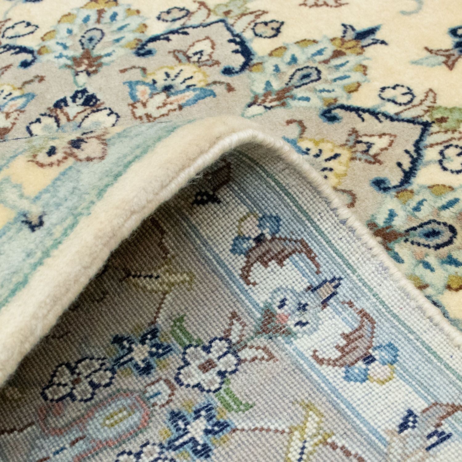 Alfombra persa - Keshan - 210 x 137 cm - beige