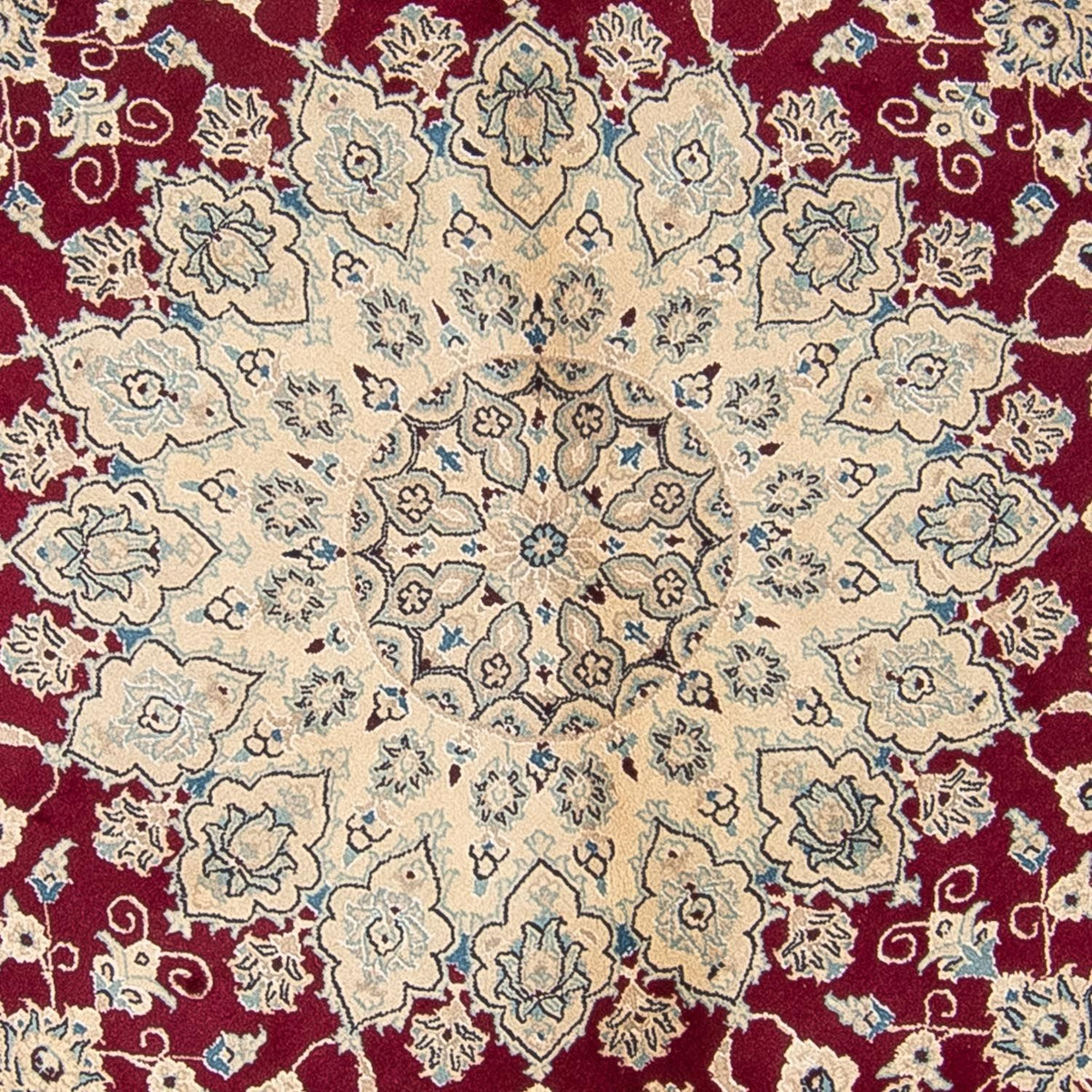 Alfombra persa - Nain redondo  - 295 x 295 cm - rojo oscuro