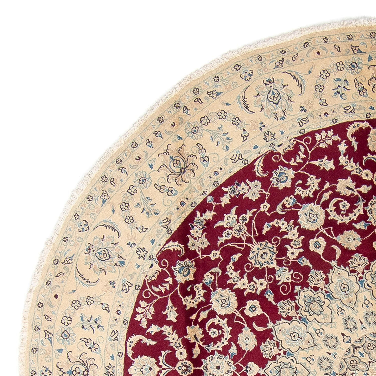 Alfombra persa - Nain redondo  - 295 x 295 cm - rojo oscuro