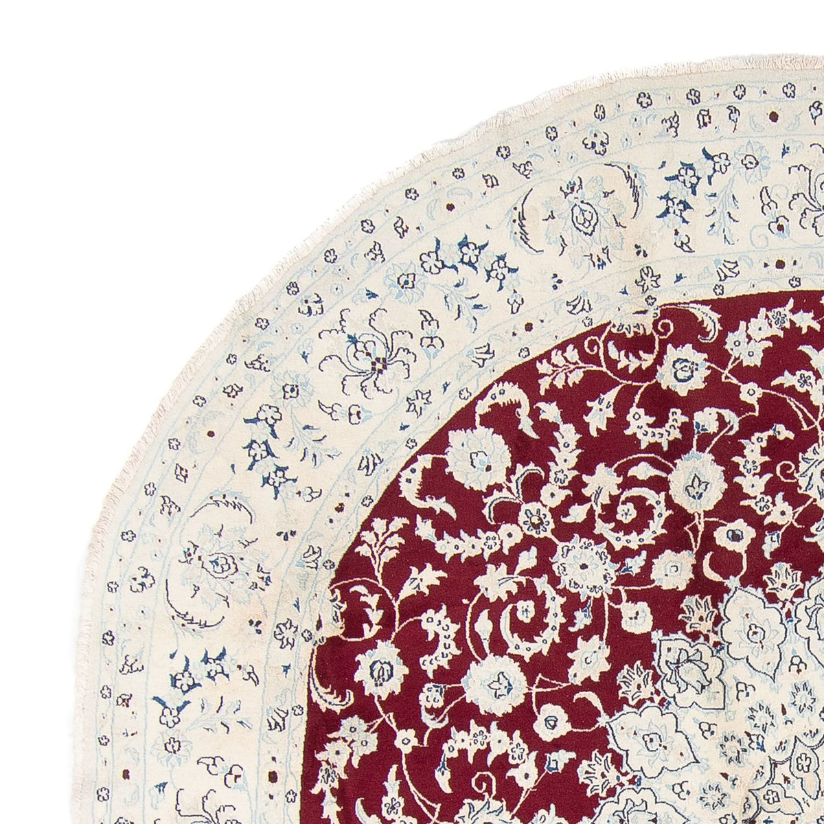 Alfombra persa - Nain redondo  - 300 x 300 cm - rojo oscuro