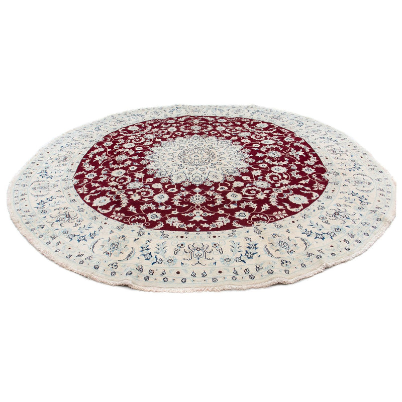 Alfombra persa - Nain redondo  - 300 x 300 cm - rojo oscuro