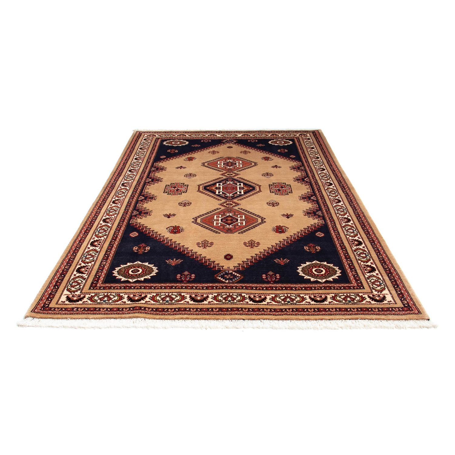Alfombra persa - Nómada - 246 x 174 cm - marrón claro
