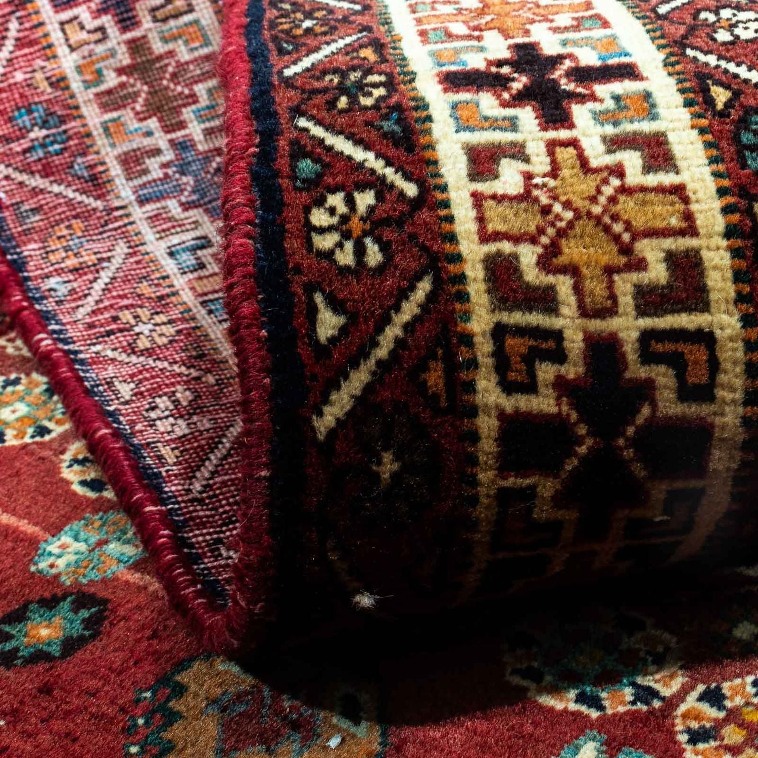 Alfombra persa - Nómada - 277 x 173 cm - rojo oscuro