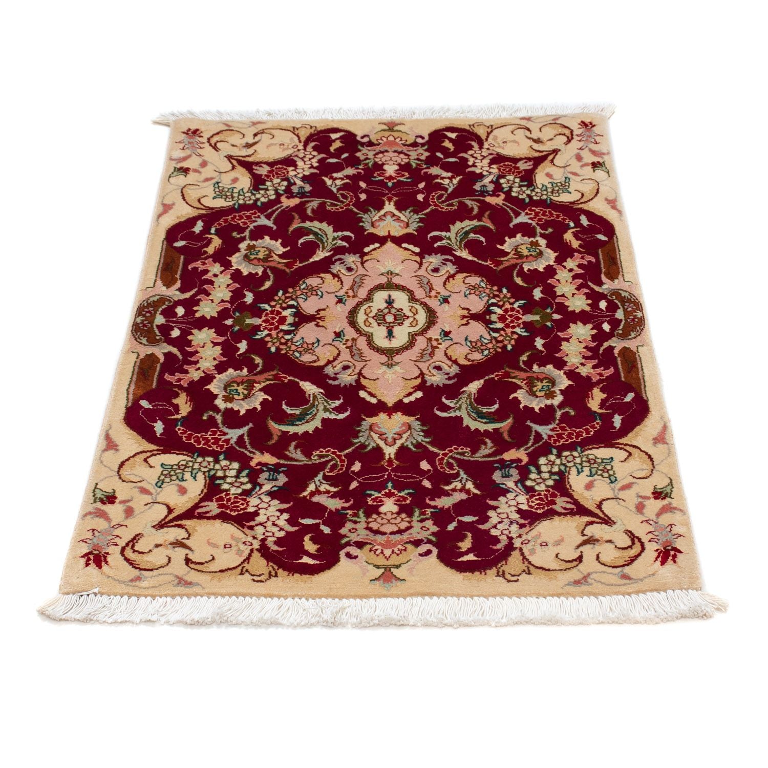 Alfombra Persa - Tabriz - Real - 90 x 60 cm - rojo oscuro