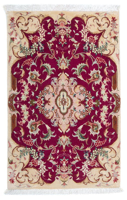 Alfombra Persa - Tabriz - Real - 90 x 60 cm - rojo oscuro