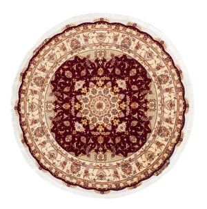 Alfombra Persa - Tabriz - Real redondo  - 155 x 155 cm - rojo oscuro