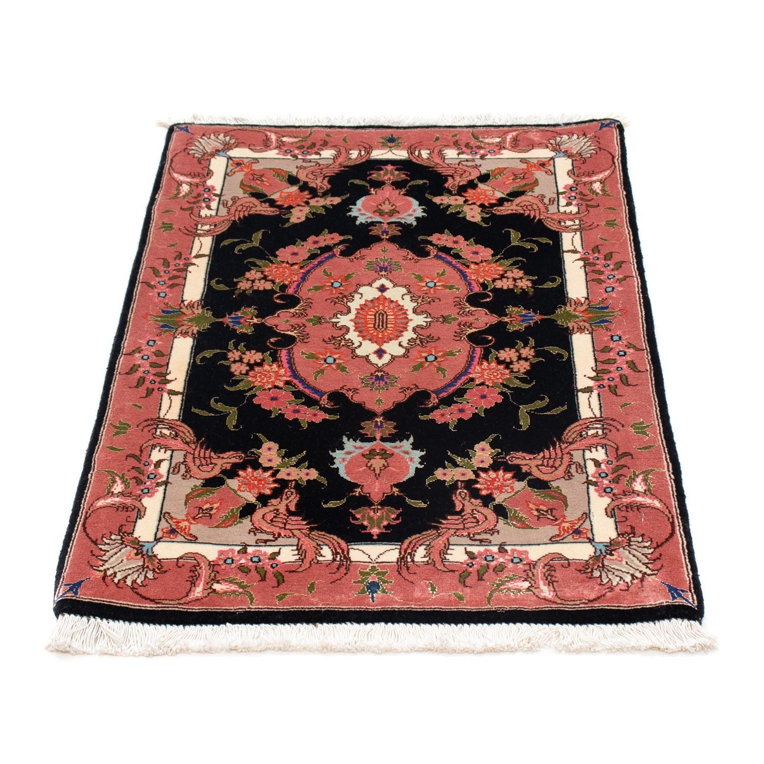 Alfombra Persa - Tabriz - Real - 90 x 60 cm - azul oscuro