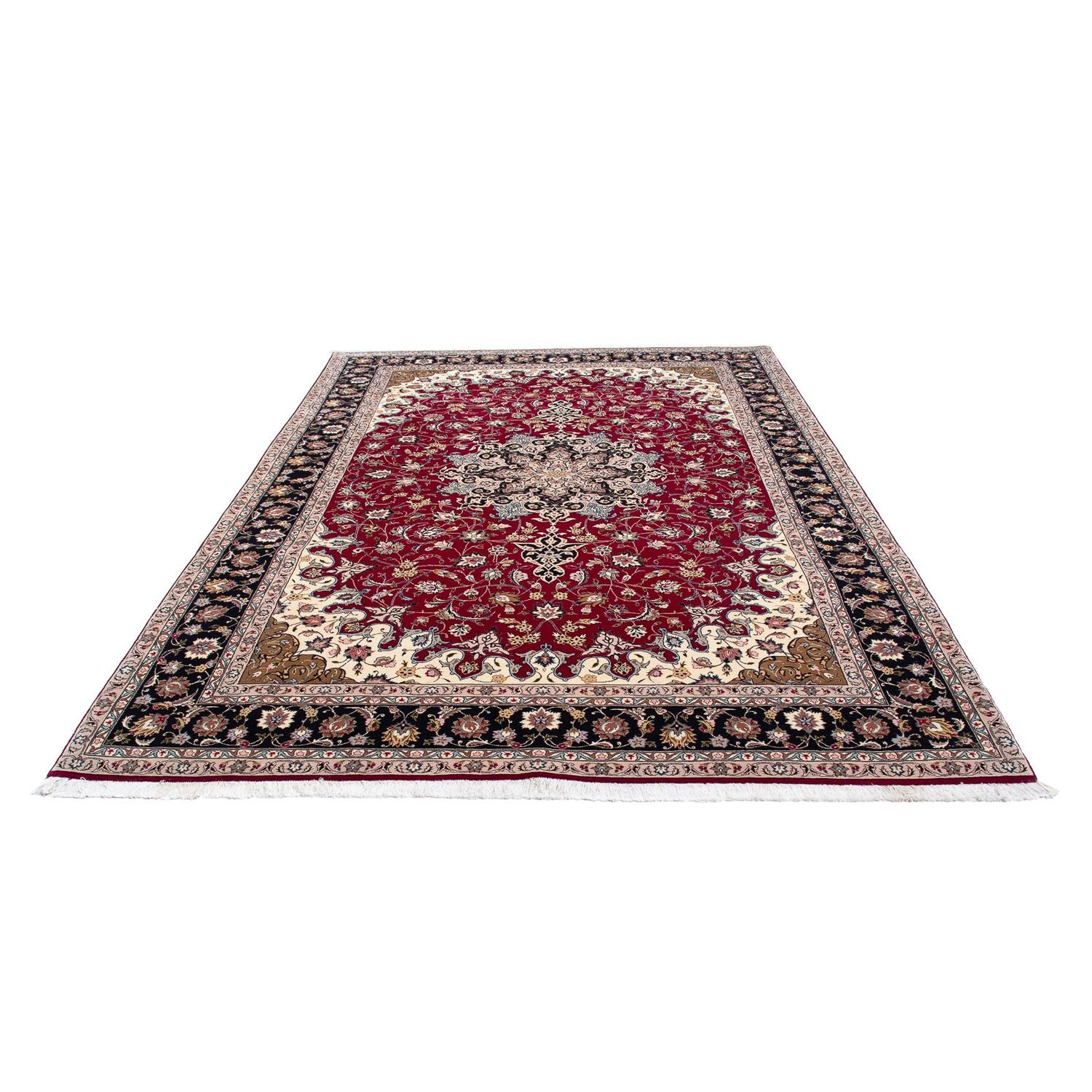 Alfombra Persa - Tabriz - Real - 318 x 205 cm - rojo oscuro