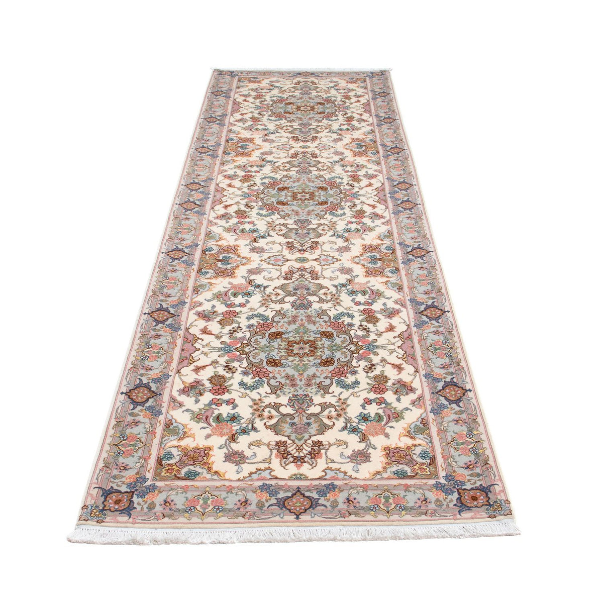 Alfombra de pasillo Alfombra Persa - Tabriz - Real - 355 x 92 cm - beige