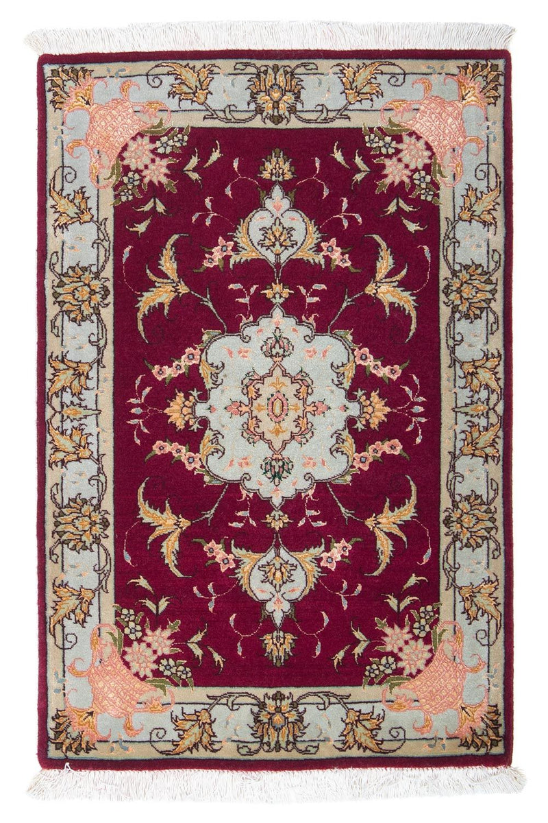 Alfombra Persa - Tabriz - Real - 90 x 60 cm - rojo oscuro